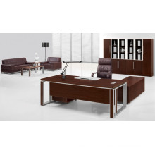 Modern Melamine Brown Executive Table with Aluminum Frame (FOHBE22-B1)